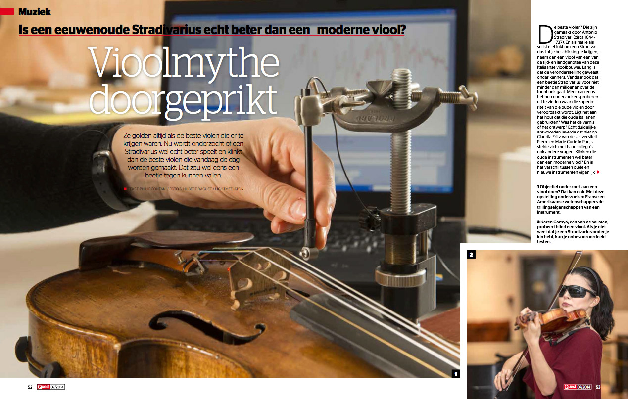 Parution dans le magazine hollandais Quest-"Stradivarius, la fin d'une légende"