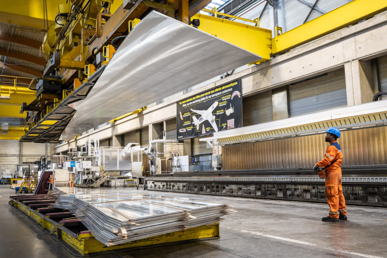 Photographie réalisée sur le site industriel du groupe Constellium à Issoire (Auvergne-Rhone Alpes-France).